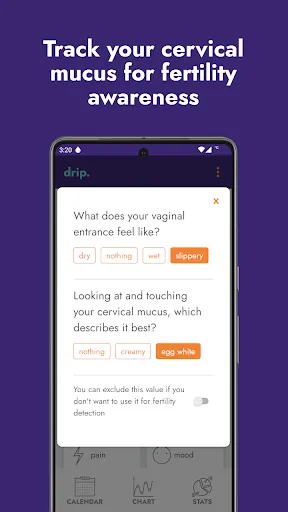 Tangkapan skrin drip period &fertility tracker