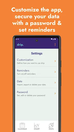 Tangkapan skrin drip period &fertility tracker