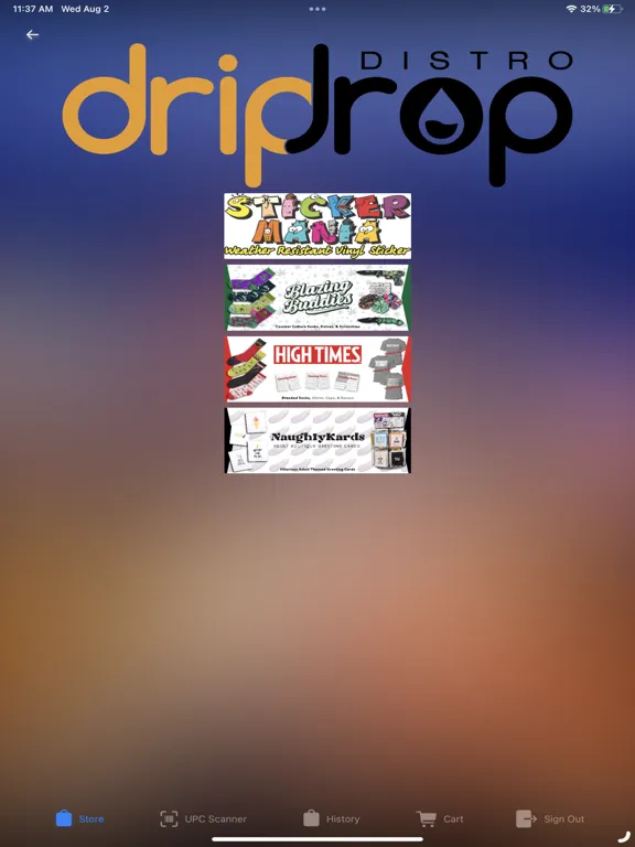 Zrzuty ekranu Drip Drop Distro iPad 