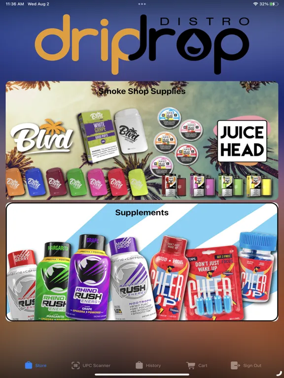 Zrzuty ekranu Drip Drop Distro iPad 