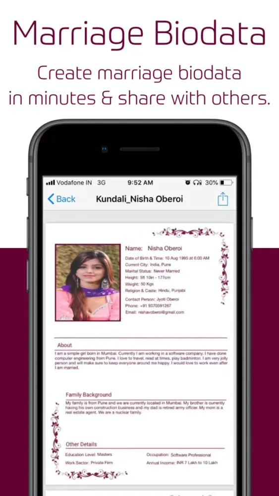Capturas de pantalla de Shaadi Biodata Creator