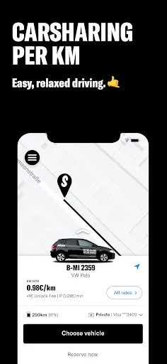 Tangkapan skrin MILES Carsharing & Vans