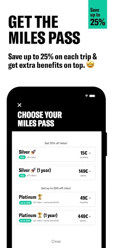 Tangkapan skrin MILES Carsharing & Vans