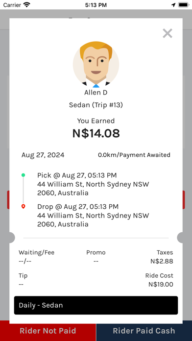 Ảnh chụp màn hình của Zippy CAB DRIVER App