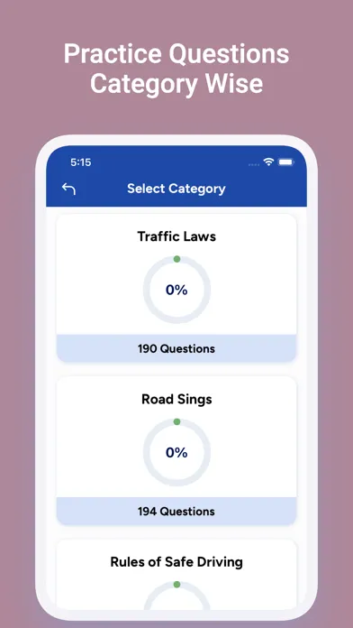 Capturas de tela do Hawai DMV Permit Test Practice