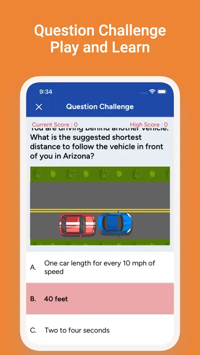 Capturas de tela do Hawai DMV Permit Test Practice