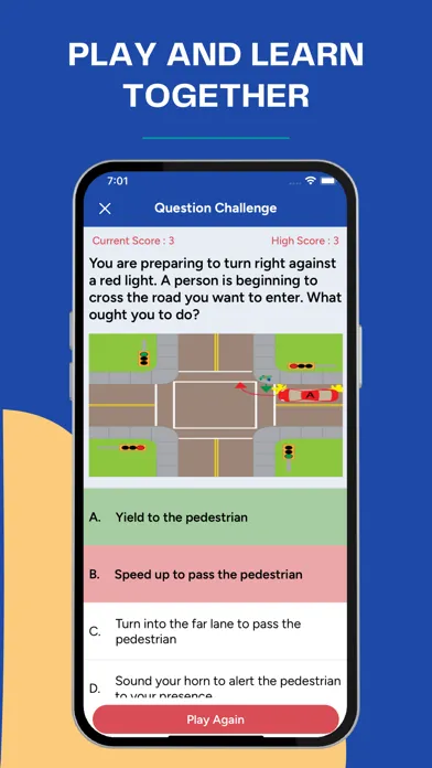 Ảnh chụp màn hình của IN BMV Permit Practice Test