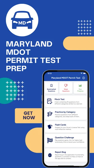 Capturas de pantalla de Maryland MDOT Permit Test Prep