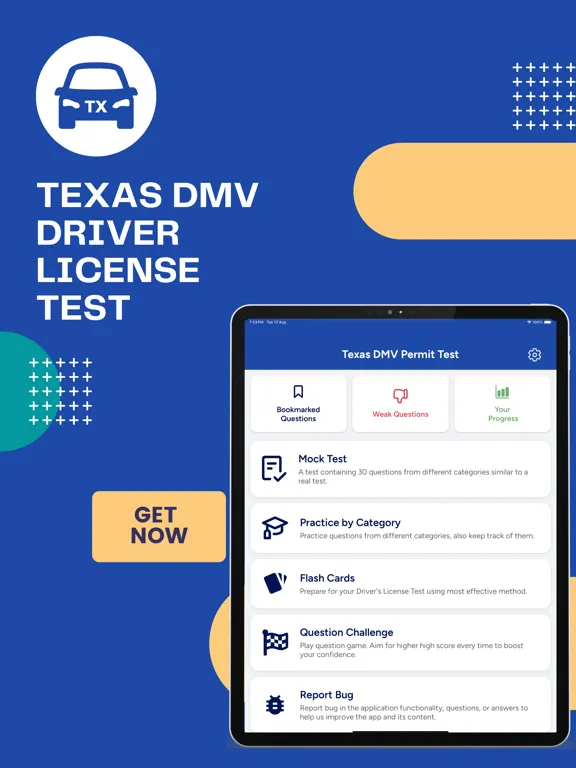 Texas DMV Driver License Test iPad 应用截图