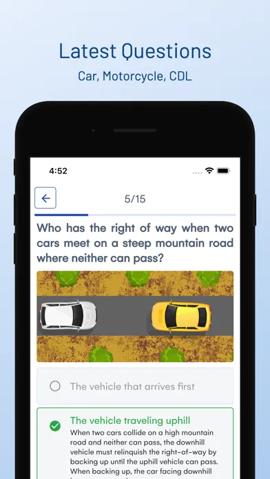 Tangkapan layar Alaska DMV Drivers Permit Test