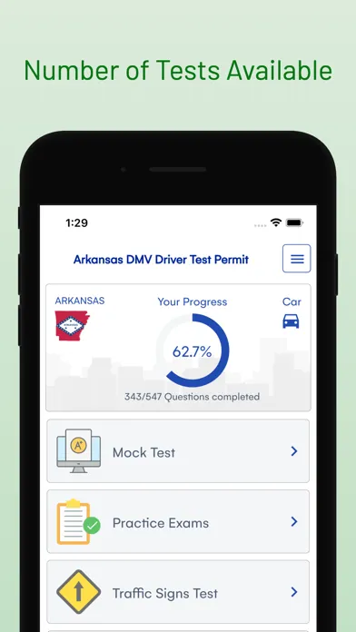 Скриншоты Arkansas DMV Drivers Test Prep