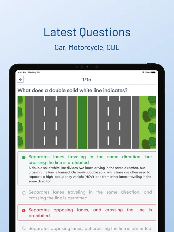 Delaware DMV Drivers Test Prep iPad  スクリーンショット
