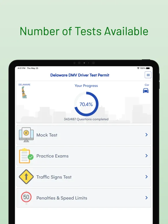 Delaware DMV Drivers Test Prep iPad  スクリーンショット