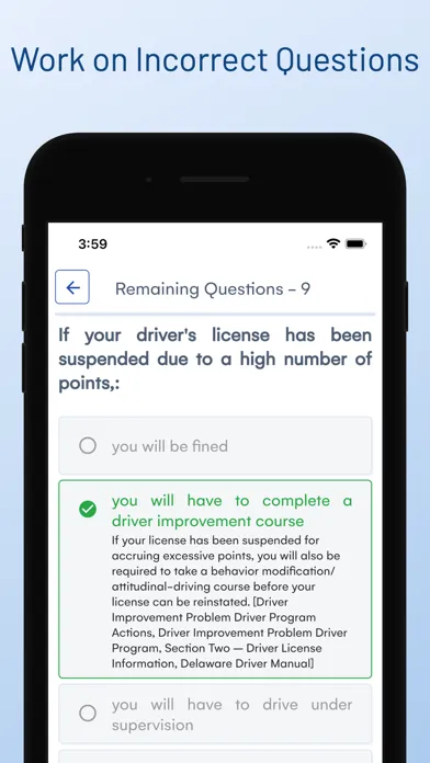 Delaware DMV Drivers Test Prep スクリーンショット