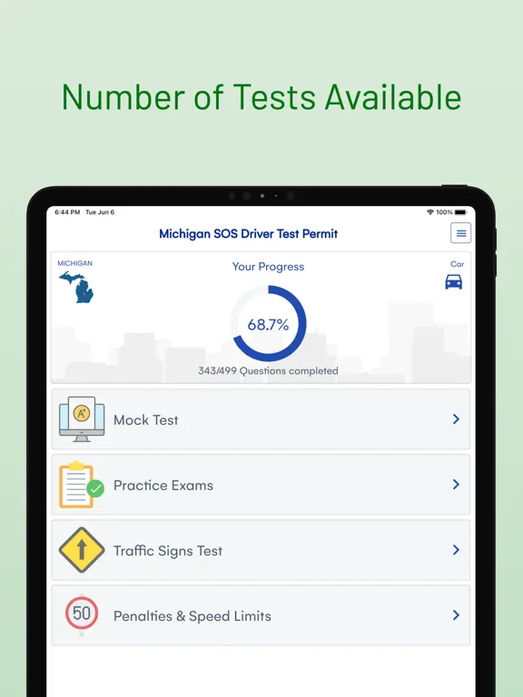 Zrzuty ekranu Michigan DMV Driver Test Prep iPad 