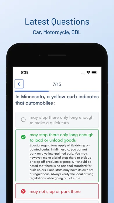 Ảnh chụp màn hình của Minnesota DVS Driver Prep Test