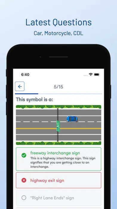 Tangkapan skrin NY DMV Drivers Permit Test