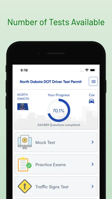 ND DOT Drivers Permit Test スクリーンショット