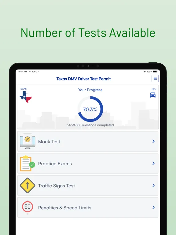 Texas DMV Drivers Permit Test iPad  Ekran Görüntüleri