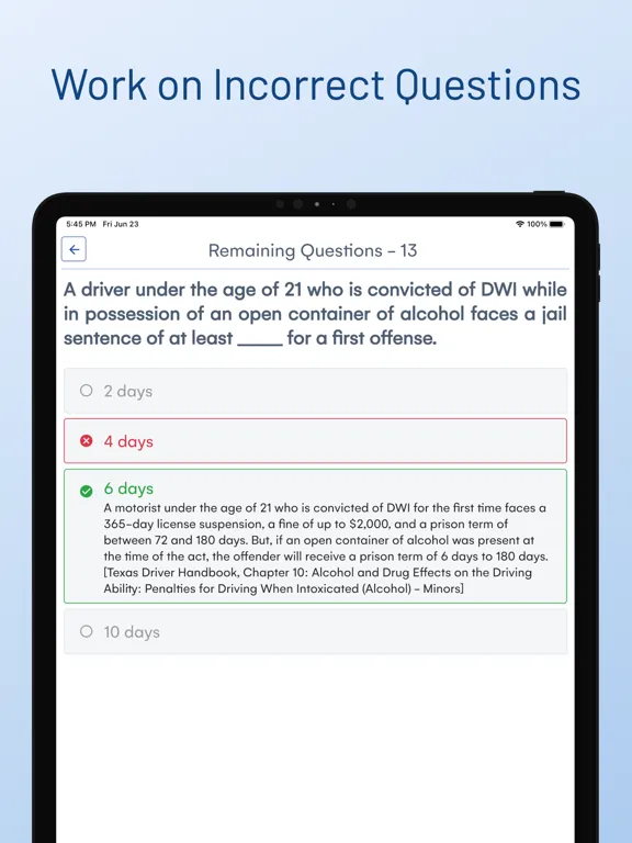 Texas DMV Drivers Permit Test iPad  Ekran Görüntüleri