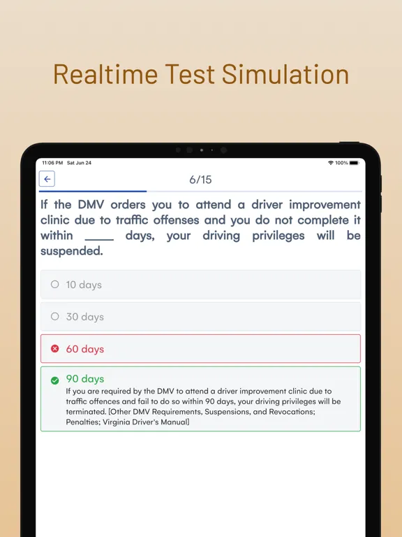 Captures d'écran de Virginia DMV Driver Test Prep iPad 
