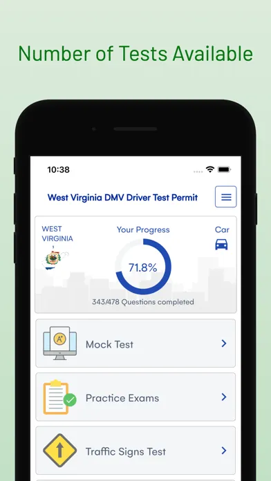 WV DMV Drivers Permit Test Ekran Görüntüleri