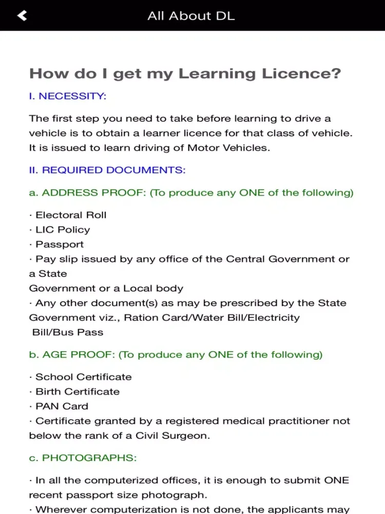 Zrzuty ekranu Driving Licence Test RTO India iPad 