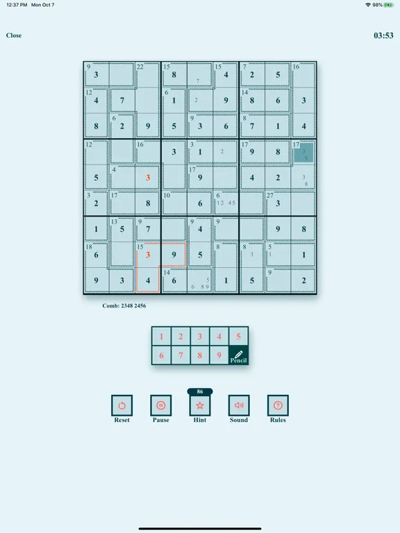 Скриншоты Killer Sudoku Challenge iPad 