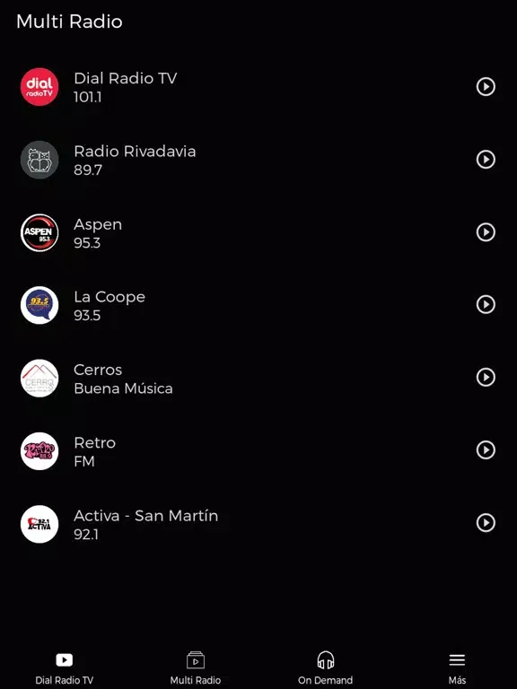 Zrzuty ekranu DIAL RADIOS MENDOZA ARG iPad 