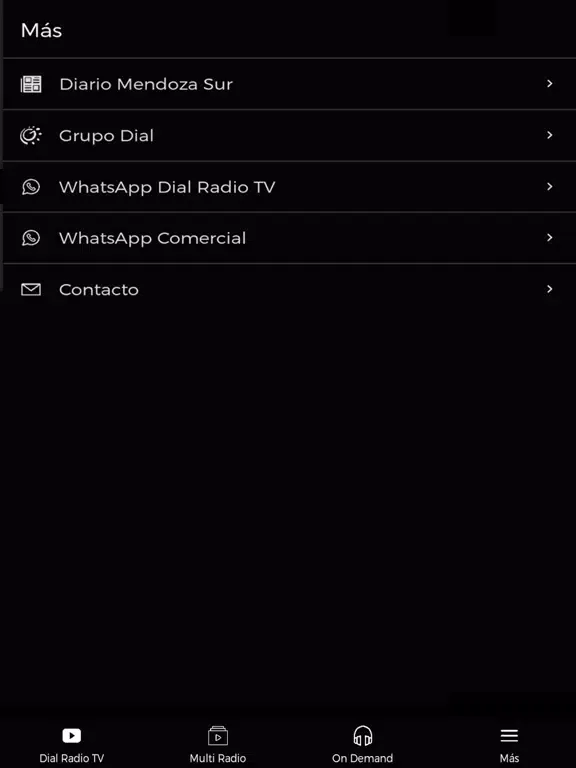 Zrzuty ekranu DIAL RADIOS MENDOZA ARG iPad 