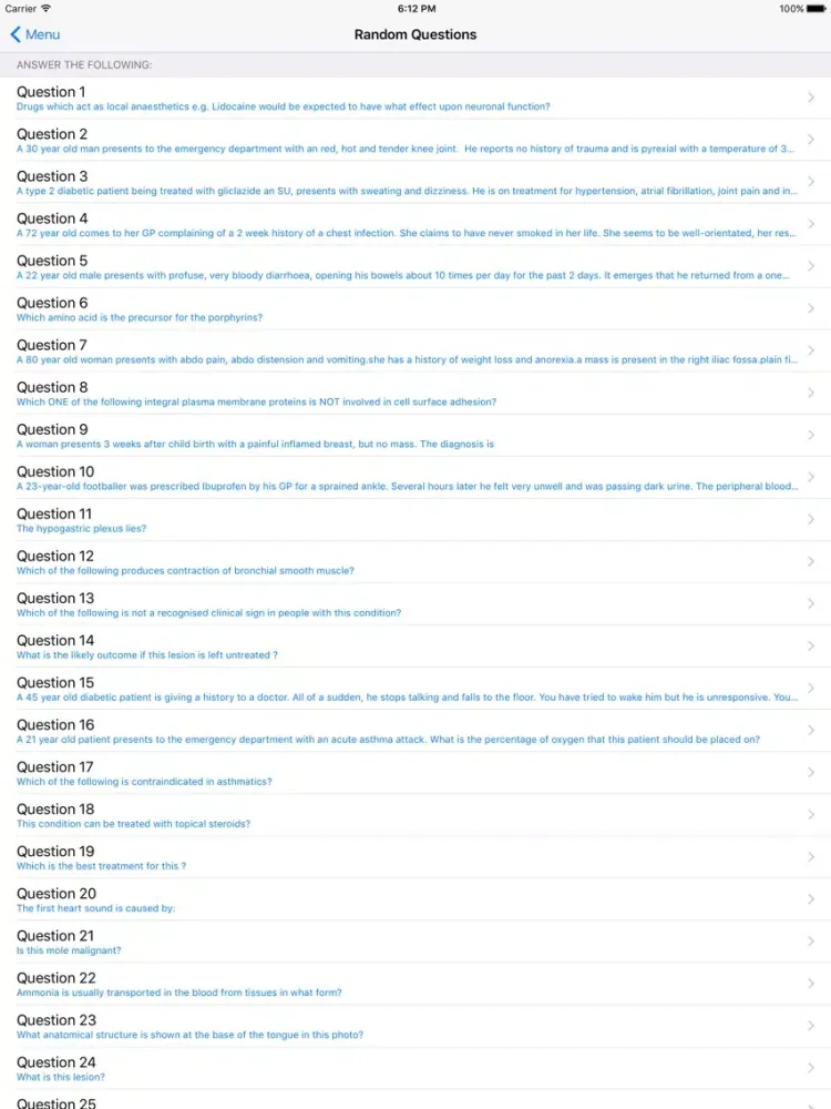 iMCQs in General Medicine iPad  Screenshots