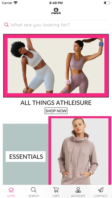 Capturas de tela do Mono B Athleisure