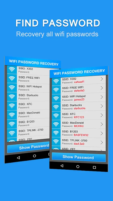 Captures d'écran de WIFI PASSWORD RECOVERY (Need ROOT)