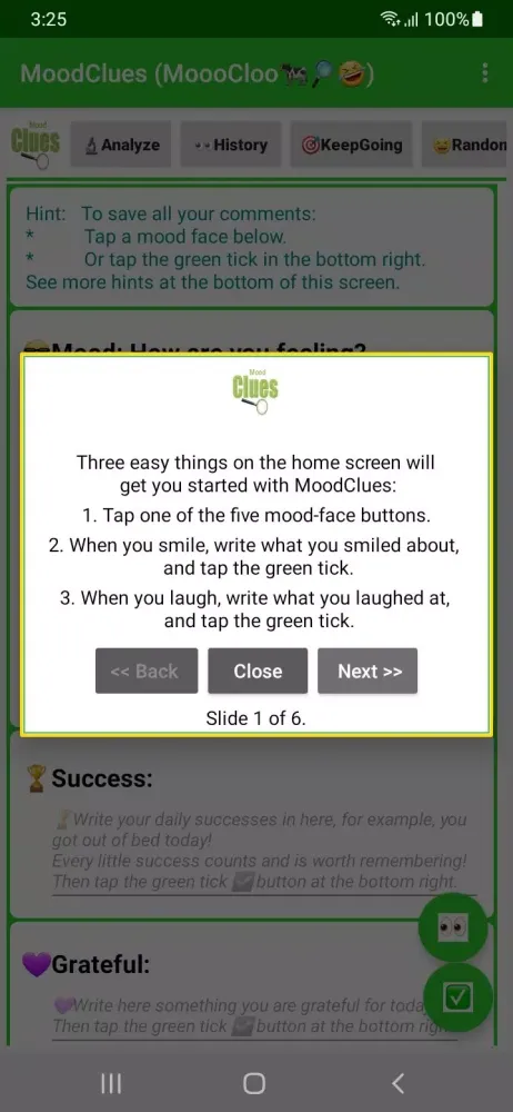 Ảnh chụp màn hình của MoodClues Mood & Laugh Tracker