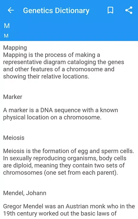 Capturas de pantalla de Genetics Dictionary