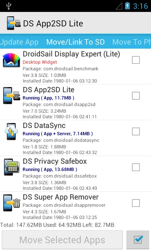DS App2SD Lite スクリーンショット