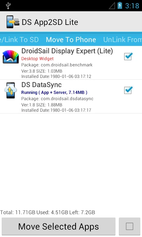 DS App2SD Lite スクリーンショット