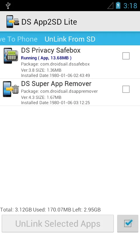 DS App2SD Lite スクリーンショット