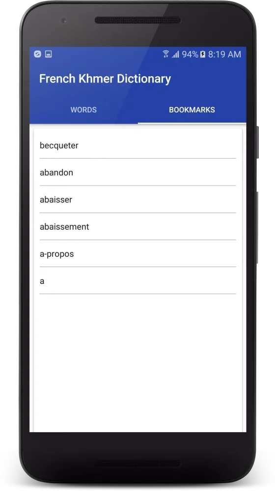 Captures d'écran de French Khmer Dictionary