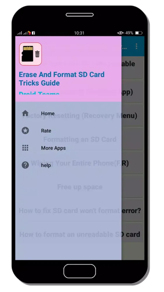 Capturas de pantalla de Erase And Format SD Card Tricks Guide