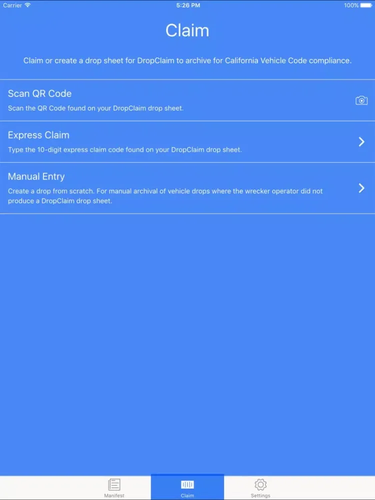 Screenshot di DropClaim Claim iPad 