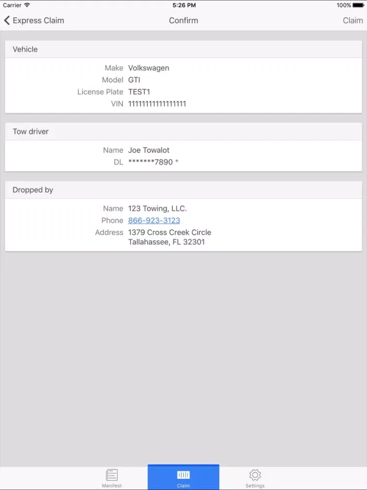 Screenshot di DropClaim Claim iPad 