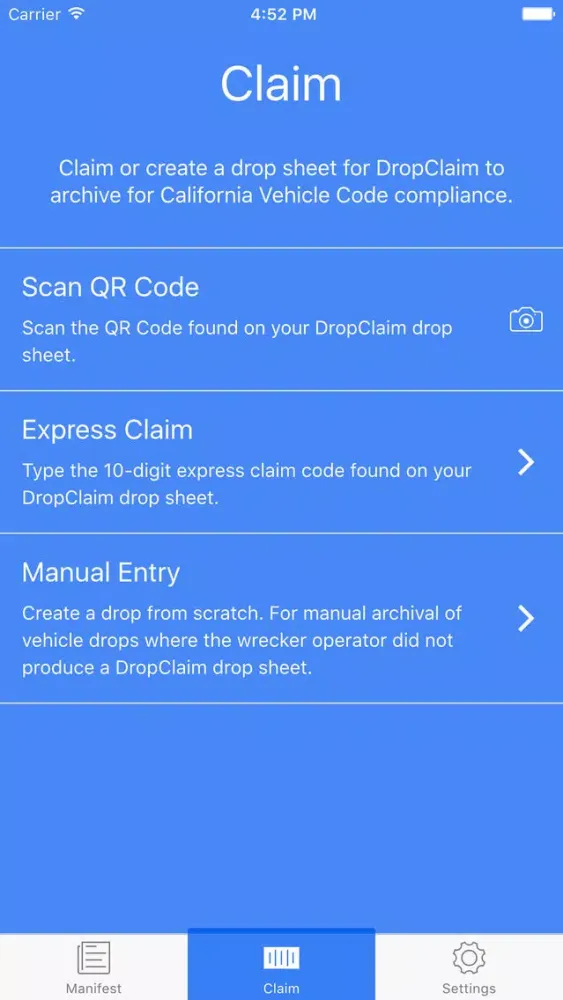 Screenshot di DropClaim Claim