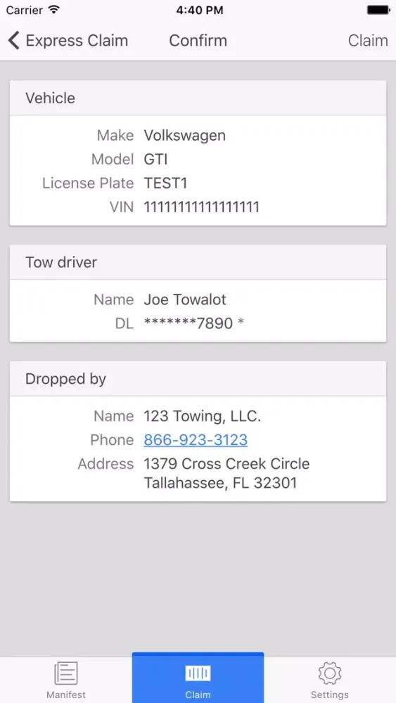 Screenshot di DropClaim Claim