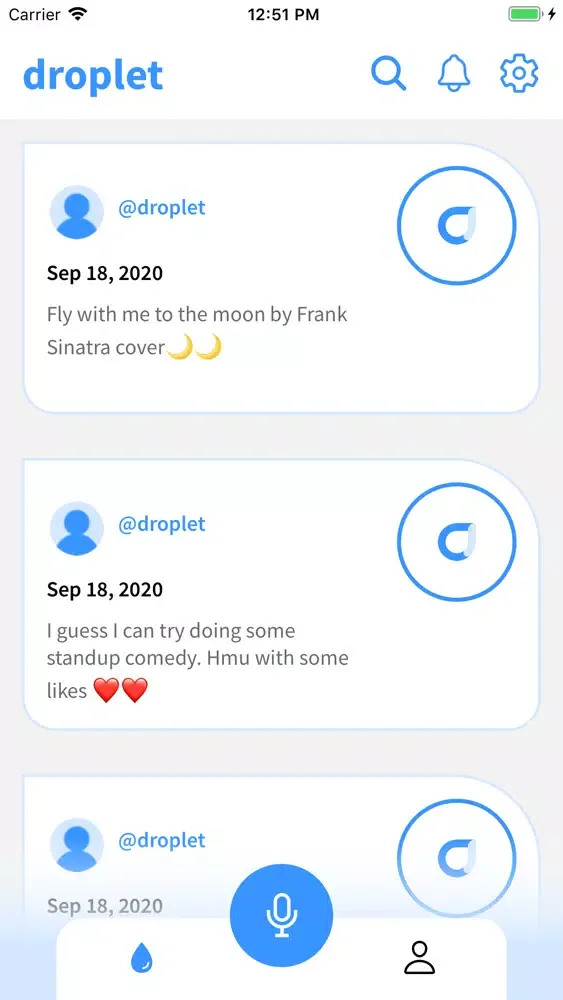 Скриншоты Droplet: Short Form Audio App