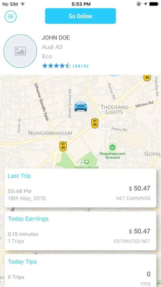 Capturas de tela do DropOff Partner
