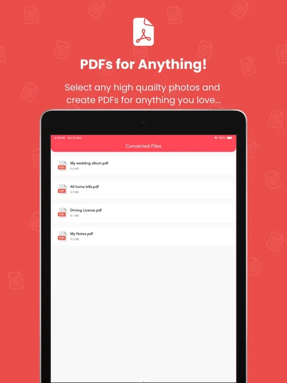 Captures d'écran de JPG / PNG to PDF Converter iPad 