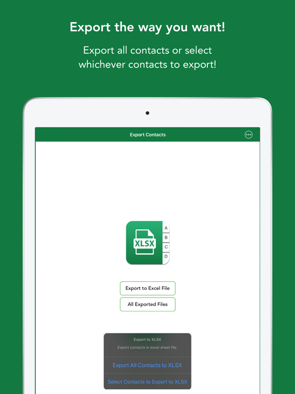 ภาพหน้าจอของ Contacts to XLSX - Excel Sheet iPad 