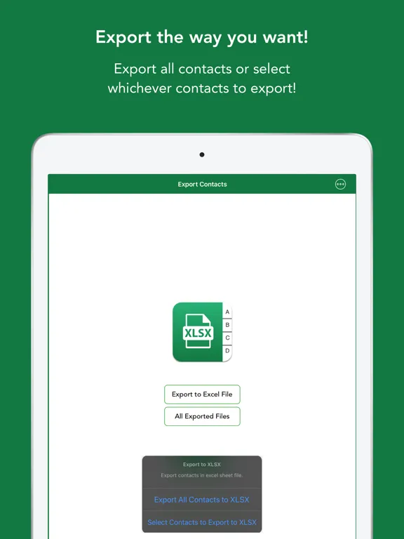 صور Contacts to XLSX - Excel Sheet iPad 