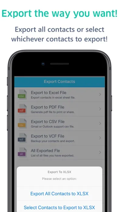 Contacts to Excel , PDF , CSV Screenshots